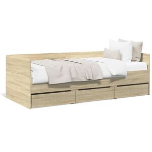 vidaXL Tagesbett mit Schubladen ohne Matratze Sonoma-Eiche 90x190 cm
