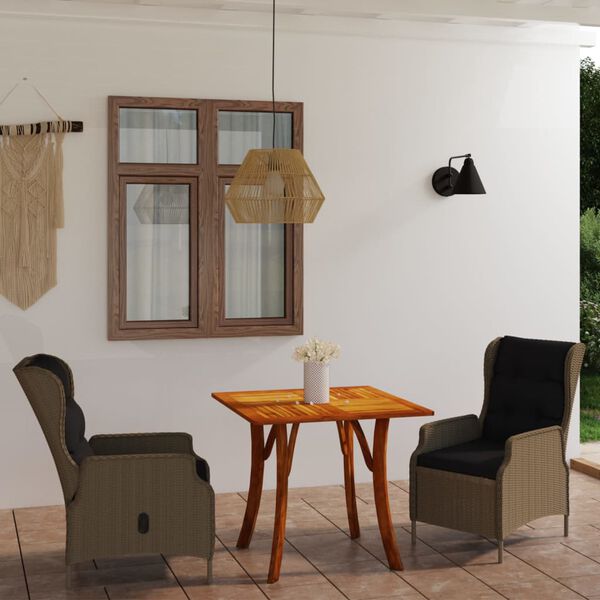 vidaXL 3-tlg. Garten-Essgruppe Braun