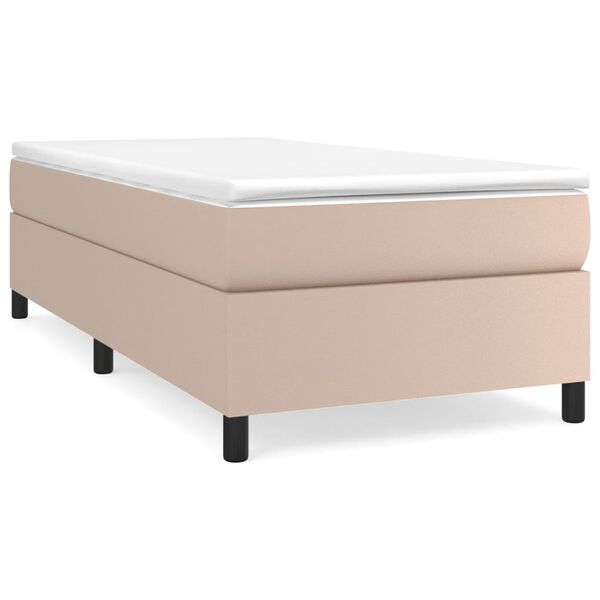 vidaXL Boxspringbett mit Matratze Cappuccino-Braun 80x200cm Kunstleder
