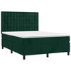 vidaXL Boxspringbett mit Matratze & LED Dunkelgr&uuml;n 140x200 cm Samt