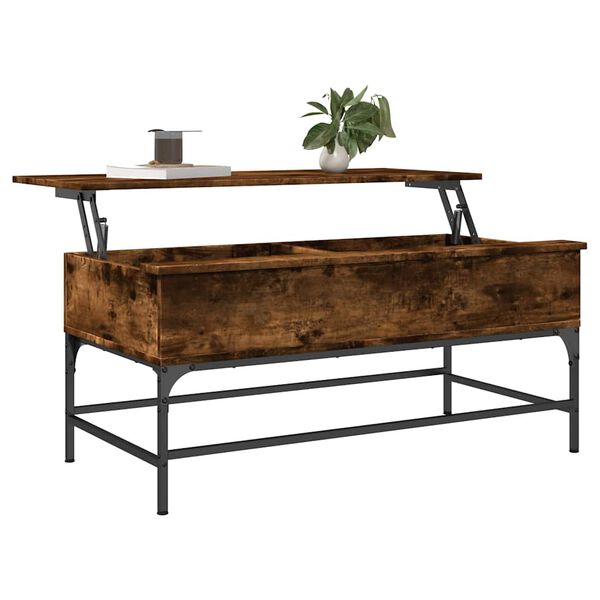 vidaXL Couchtisch R&auml;uchereiche 100x50x45 cm Holzwerkstoff und Metall