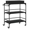 vidaXL K&uuml;chenwagen Schwarz 81,5x41x92,5 cm Holzwerkstoff