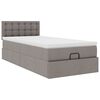 vidaXL Ottoman-Bett mit Matratze Taupe 80x200 cm Stoff