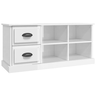 vidaXL TV-Schrank Hochglanz-Weiß 102x35,5x47,5 cm Holzwerkstoff