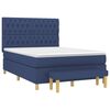 vidaXL Boxspringbett mit Matratze Blau 140x200 cm Stoff