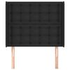 vidaXL Kopfteil mit Ohren Schwarz 103x16x118/128 cm Kunstleder