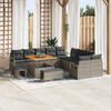 vidaXL Garten-Sofa-Set mit Kissen 13 pcs Grau 100 x 100 x 71 cm