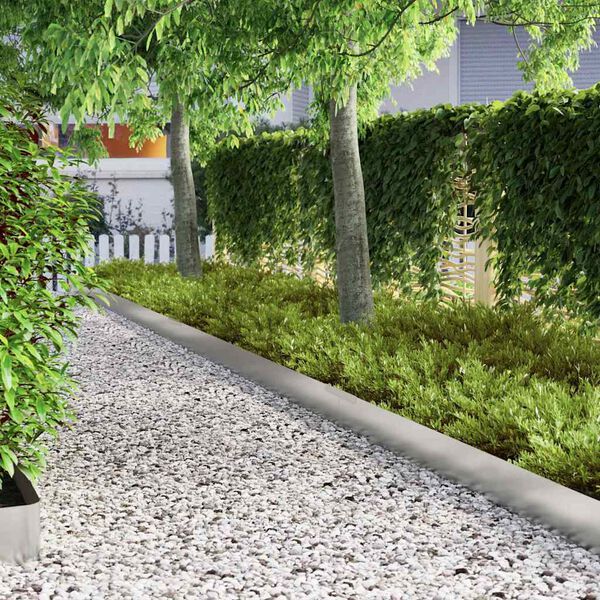 vidaXL Raseneinfassung 4 pcs Silber 450 x 0,05 x 15 cm