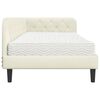 vidaXL Eckbettgestell mit Matratze mit Kopfteil Creme 90 x 190 cm Samt