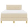 vidaXL Boxspringbett mit Matratze Creme 120 x 200 cm Stoff