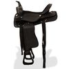 vidaXL Western-Sattel, Halfter & Brustblatt Echtleder 16" Schwarz
