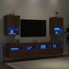 vidaXL TV-Schr&auml;nke mit LED-Leuchten 2 Stk. Braun Eichen-Optik