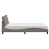 vidaXL Bett mit Matratze Taupe 120x200 cm Stoff