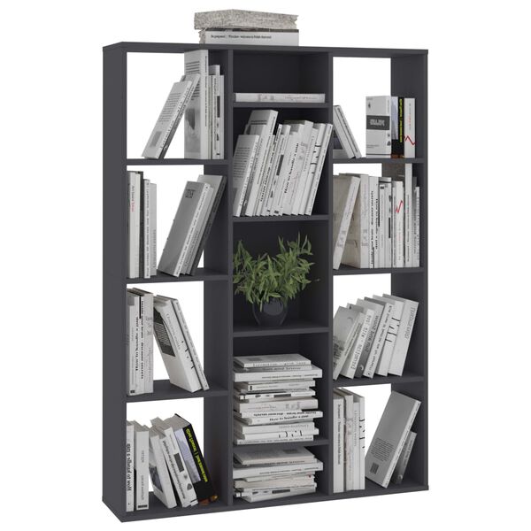 vidaXL Raumteiler/Bücherregal Grau 100x24x140 cm Holzwerkstoff