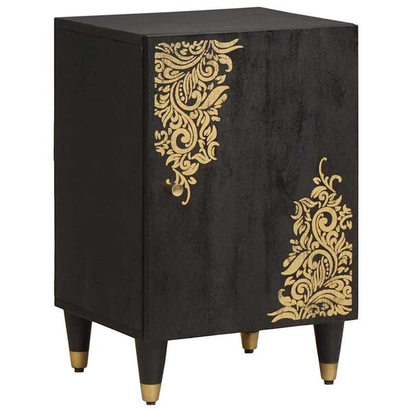 vidaXL Badezimmerschrank Schwarz 38 x 33 x 58 cm Massivholz Mango