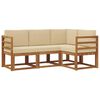vidaXL Outdoor-Sofagarnitur mit Kissen 4 pcs Natur und Beige