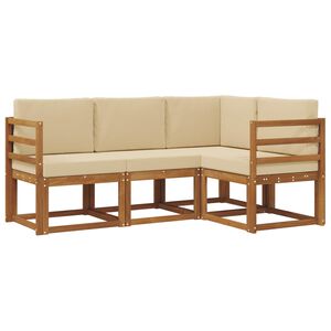 vidaXL Outdoor-Sofagarnitur mit Kissen 4 pcs Natur und Beige