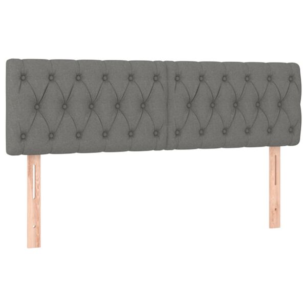 vidaXL Kopfteile Dunkelgrau 144x7x78/88 cm Stoff