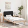 vidaXL Bettgestell mit gepolstertem Kopfteil Schwarz 80 x 200 cm