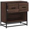 vidaXL Nachttisch Braun Eichen-Optik 60x31x60 cm Holzwerkstoff Metall