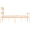 vidaXL Seniorenbett mit Kopfteil Kingsize Massivholz