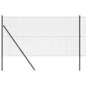 vidaXL Geschwei&szlig;ter Drahtzaun, bodenverankert 50 x 1,4 m Grau Netz
