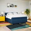 vidaXL Boxspringbett mit Matratze Blau 200x200 cm Stoff