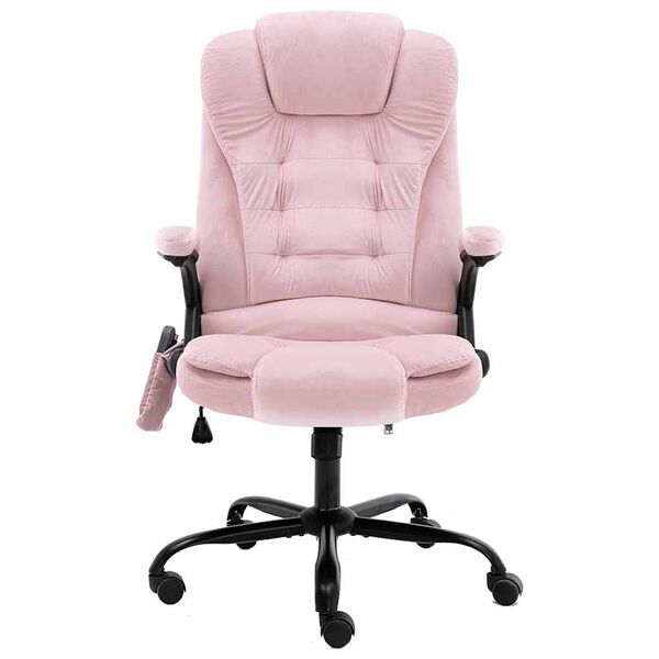 vidaXL Massage-B&uuml;rostuhl Rosa Samt