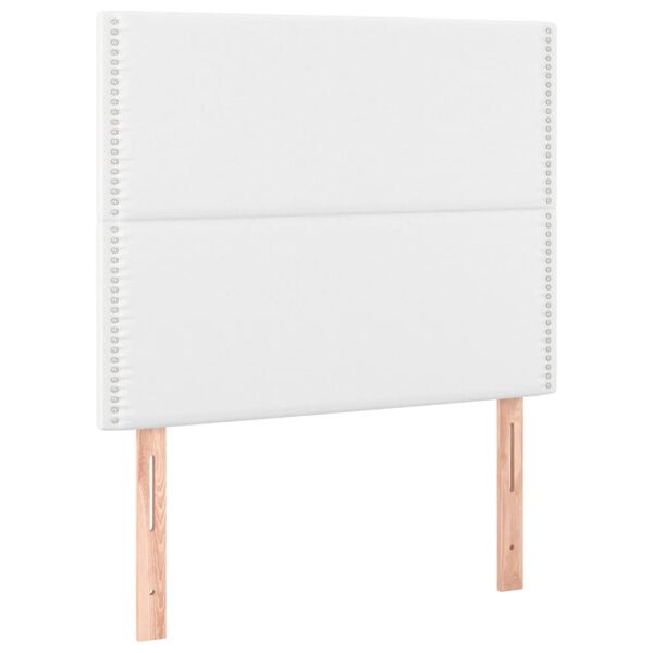 vidaXL LED Kopfteil Wei&szlig; 90x5x118/128 cm Kunstleder