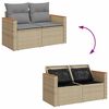 vidaXL 6-tlg. Garten-Sofagarnitur mit Kissen Beige Poly Rattan