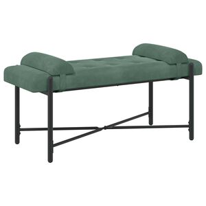 vidaXL Knopfgepolsterte Bank mit Kissen Meergr&uuml;n 110 x 40 x 46 cm Samt