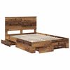 vidaXL Bettrahmen mit Kopfteil Altholz 135 x 190 cm Holzwerkstoff