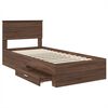 vidaXL Bettrahmen Braune Eiche und Silber 100 x 200 cm Holzwerkstoff