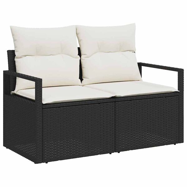 vidaXL Garten-Sofa-Set 6 pcs Schwarz Poly-Rattan