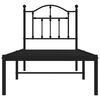 vidaXL Bettgestell mit Kopfteil Metall Schwarz 75x190 cm