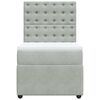 vidaXL Boxspringbett mit Matratze Hellgrau 80x200 cm Samt