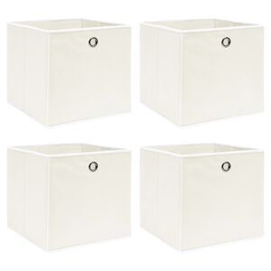 vidaXL Aufbewahrungsboxen 4 Stk. Wei&szlig; 32x32x32 cm Stoff