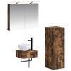 vidaXL Badezimmerschrank-Set 4 Stk. Ger&auml;ucherte Eiche Holzwerkstoff