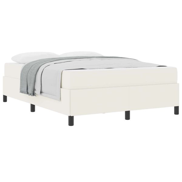vidaXL Bettrahmen mit Matratze Creme 160 x 200 cm Stoff