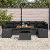 vidaXL Gartensofa-set mit Kissen 8 pcs Schwarz Poly-Rattan
