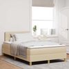 vidaXL LED Boxspringbett mit Matratze mit LED Creme 120 x 200 cm Stoff