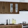 vidaXL K&uuml;chen-H&auml;ngeschrank mit Glast&uuml;r Kalmar Braun Eichen-Optik