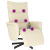vidaXL Massagesessel mit Fu&szlig;teil Creme Kunstleder