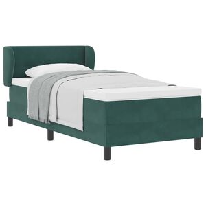 vidaXL Boxspringbett mit Kopfteil Dunkelgr&uuml;n 100 x 200 cm Samt