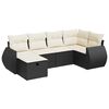 vidaXL 6-tlg. Garten-Sofagarnitur mit Kissen Schwarz Poly Rattan