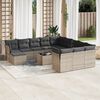 vidaXL 13-tlg. Garten-Sofagarnitur mit Kissen Grau Poly Rattan