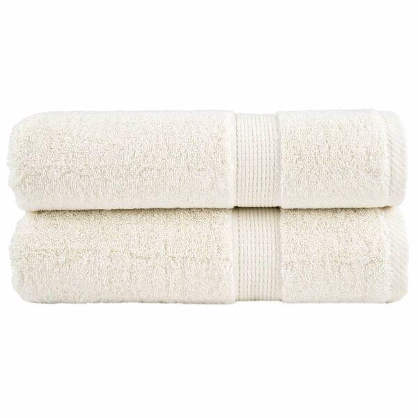vidaXL Premium Badet&uuml;cher SOLUND 2 Stk. Creme 100x150 cm 600 g/m&sup2;