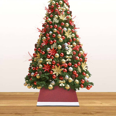 vidaXL Weihnachtsbaumrock Rot und Weiß 48x48x25 cm