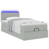 vidaXL Ottoman-Bett mit Matratze & LEDs Hellgrau 100x200 cm Samt