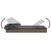vidaXL Sonnenliege mit Faltdach Grau 213x63x97 cm Poly Rattan